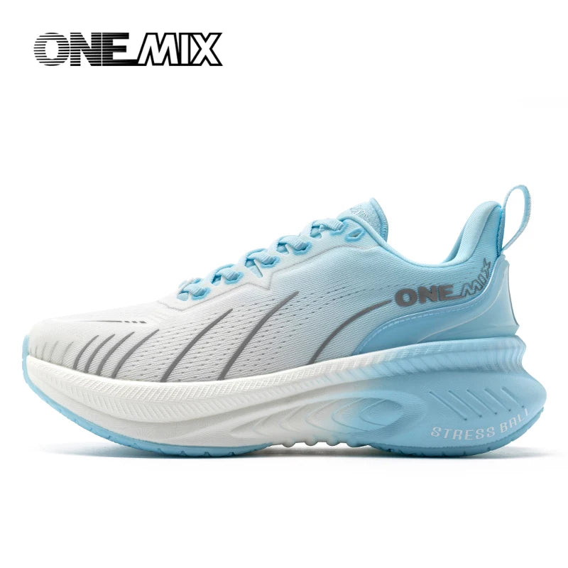 ONEMIX Novos Ténis de Corrida com Amortecimento para Homem, Adequados para Corredores Pesados, com Atacadores, Desportivos, Antiderrapantes, para Exterior, para Mulher e Homem