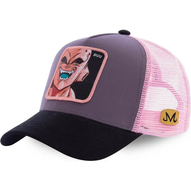 Dragon Ball Son Goku-Kappe, Sommer-Reisekappe mit Schirm, Herren-Kappe mit Stickerei, im Hip-Hop-Stil, Sonnenvisier, verstellbare Trucker-Kappe aus Netzstoff