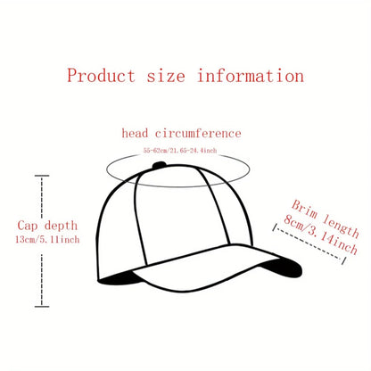 Lettered smiley face print stylish baseball cap for men and women adjustable sun protection woven flat brim sun hat gorras