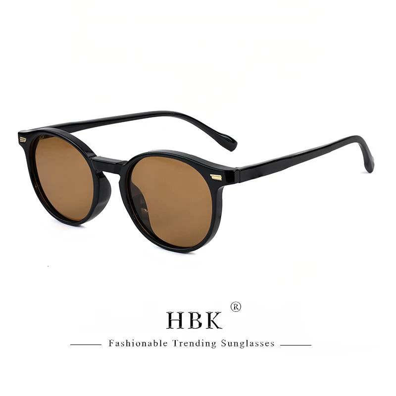 HBK Fashion polarizované sluneční brýle pro muže, kulatý rám TR90, módní sluneční brýle pro ženy, na řízení, sportovní, UV400, Lunette De Soleil Homme