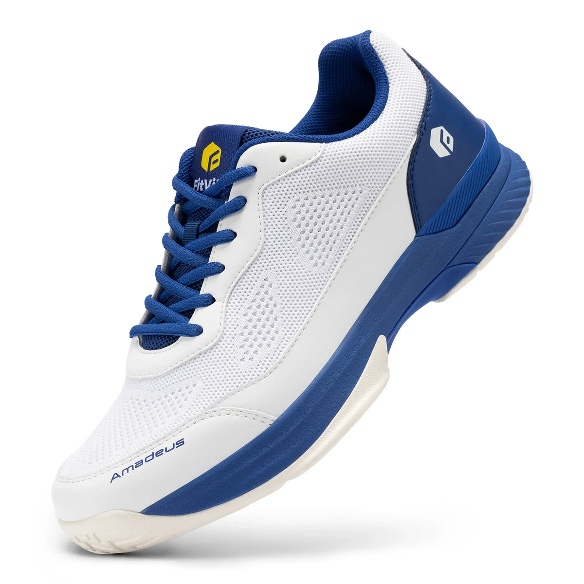 Chaussures de tennis pour homme FitVille, version large 2E, chaussures de sport d'entraînement professionnel, respirantes, antidérapantes, avec soutien de la voûte plantaire