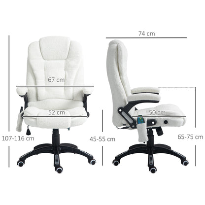 High-Tech Executive Office Chair with Lumbar Heating, Massage Function, 360° Swivel Ergonomic Fabric Desk Chair with Remote Control