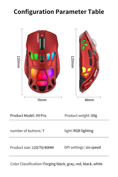 Ľahká herná myš Lenovo Tri-Mode s RGB nabíjacím dokom, 12000DPI, 2.4G/Bluetooth/káblové pripojenie, ergonomická myš pre PC a notebook