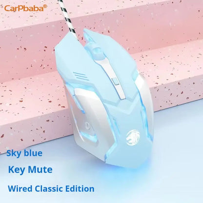 Carpbaba G3 Wired Game Mouse Mute Pink Mechanical E-sports Girl Lovely Art Portable Office Household for MacBook Laptop PC Gamer