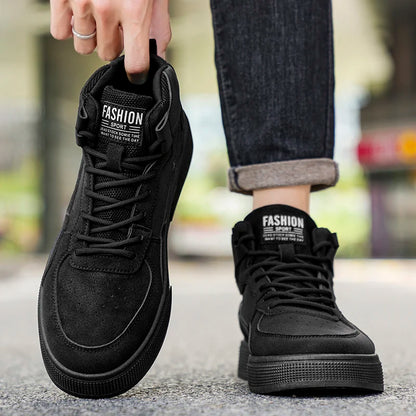 Breathable men's casual shoes, skate shoes, mid-top men's shoes, breathable and versatile sports shoes, suitable for wearing all