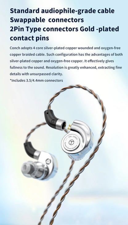 TRN Conch Lucky Bag Monitor In-Ear – Auricolari HiFi cablati dinamici DLC Diamond con filtri a ugello di accordatura per Xiaomi