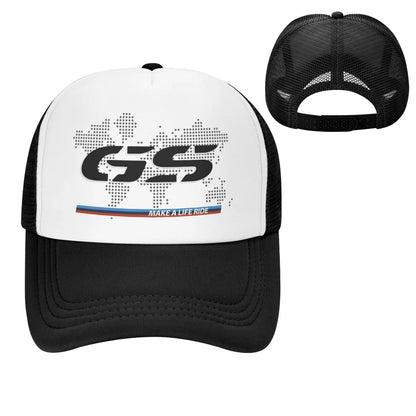 GS Weltkarte Motorrad-Trucker-Cap Herrenmode-Hüte Sonnenkappen Angelhut Atmungsaktive Baseballkappen aus Polyester-Netzgewebe für den Sommer