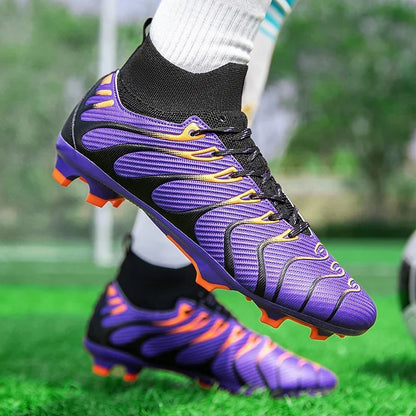 Men Match Football Boots Sport Training Long Spikes FG/TF Boys Cleats Outdoor Soccer Shoes Non Slip Indoor Futsal Comfortable