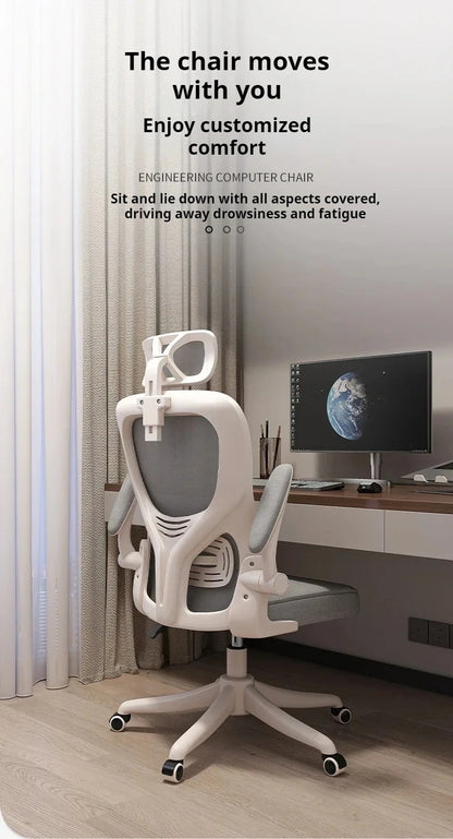 Ergonomic Recliner Computer Chair, Adjustable Swivel Office Gaming Chair with Wheels, Comfortable Lounge Accent Chair for Home Office & Living Room