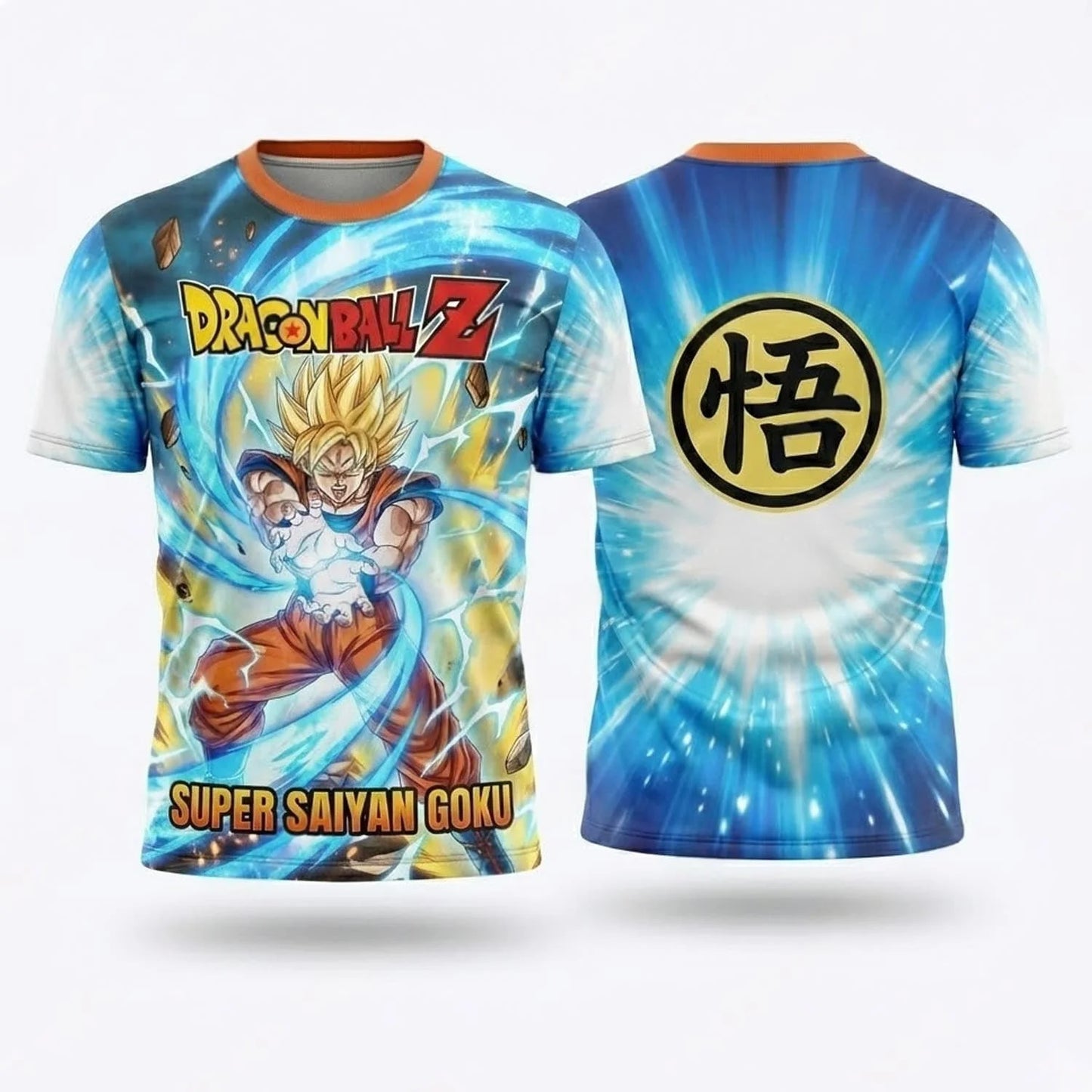 Summer 2026 Dragon Ball Wukong "Super Race Flame" Theme 3D Printing Breathable Quick Drying T-shirt Adult Parent-child Top