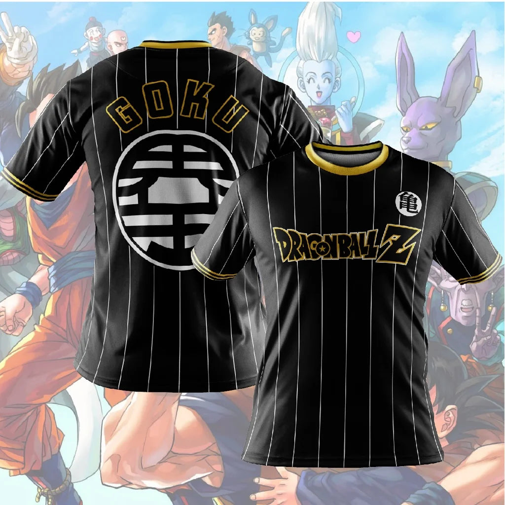 T-shirt Dragon Ball para Criança, Top Tee com Figuras de Anime Son Goku Super Saiyan, T-shirt para Rapaz, Roupa Infantil de Verão de Manga Curta