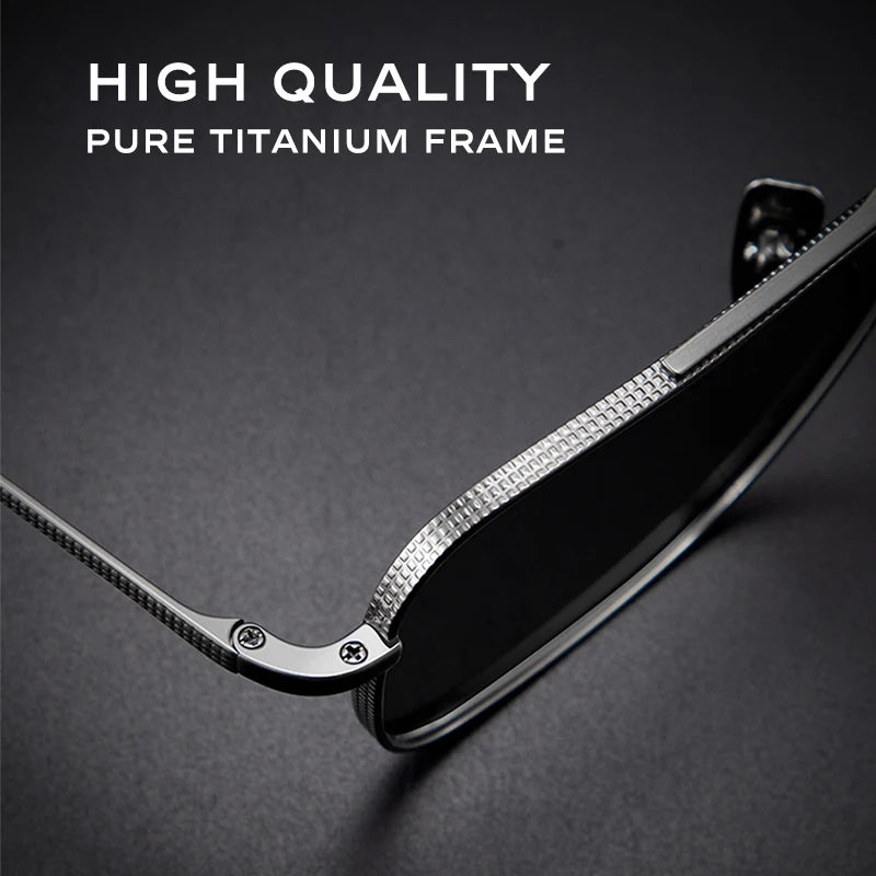 Polarizované pánské sluneční brýle CAPONI Seiko z čistého titanu, fotochromatické, outdoorové, řidičské, UV400, originální značkové sluneční brýle BS50004