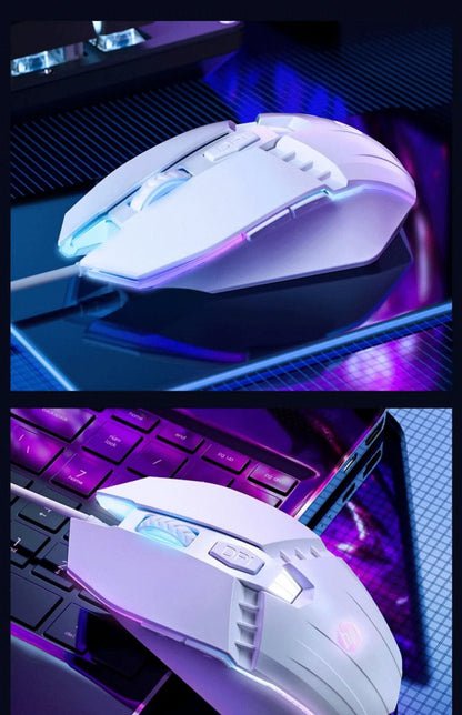 Ratón gaming HP M1 con cable, iluminación blanca, USB, para eSports, gaming, oficina, PC de sobremesa y portátil