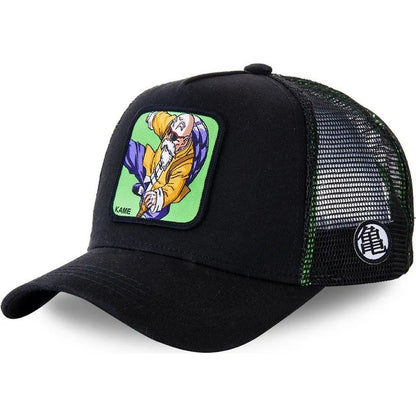 Dragon Ball Buu Goku-Kappe, Sommer-Reisekappe mit Schirm, Herren-Kappe mit Stickerei, im Hip-Hop-Stil, Sonnenvisier, verstellbare Trucker-Netzkappe