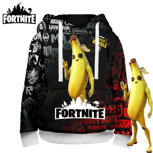 Fortnite Peely Print New Design Sweatshirts Hoodies Men Women Children Long Sleeve Fashion Casual Hooded Streetwear Pullovers