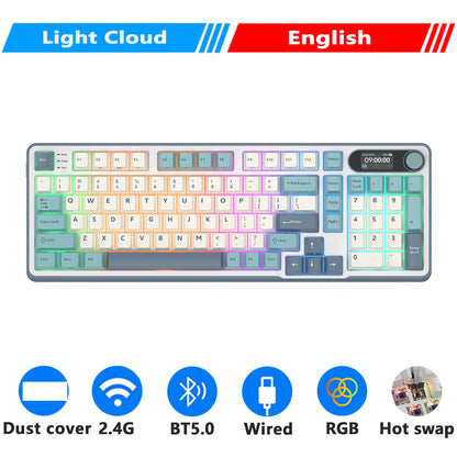 RK ROYAL KLUDGE S98 Mechanical Keyboard Top Mount TFT Screen 98 Keys RGB BT5.0/2.4G/USB-C Wireless Gamer Keyboard Hot Swappable
