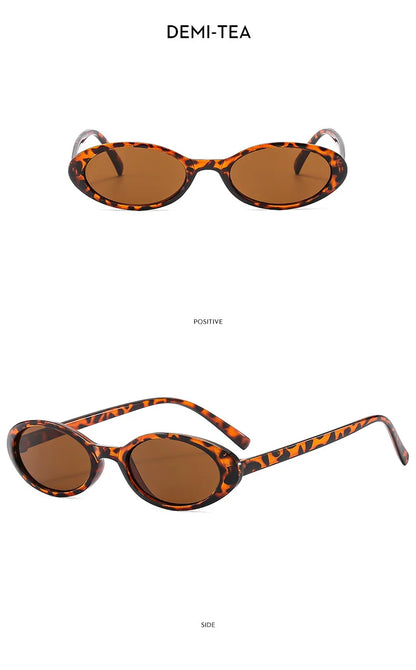 Malé oválné sluneční brýle pro ženy a muže, trendy, vintage, hip hop, kočičí oči, dámské, leopardí, černé, punkové, UV400, Oculos