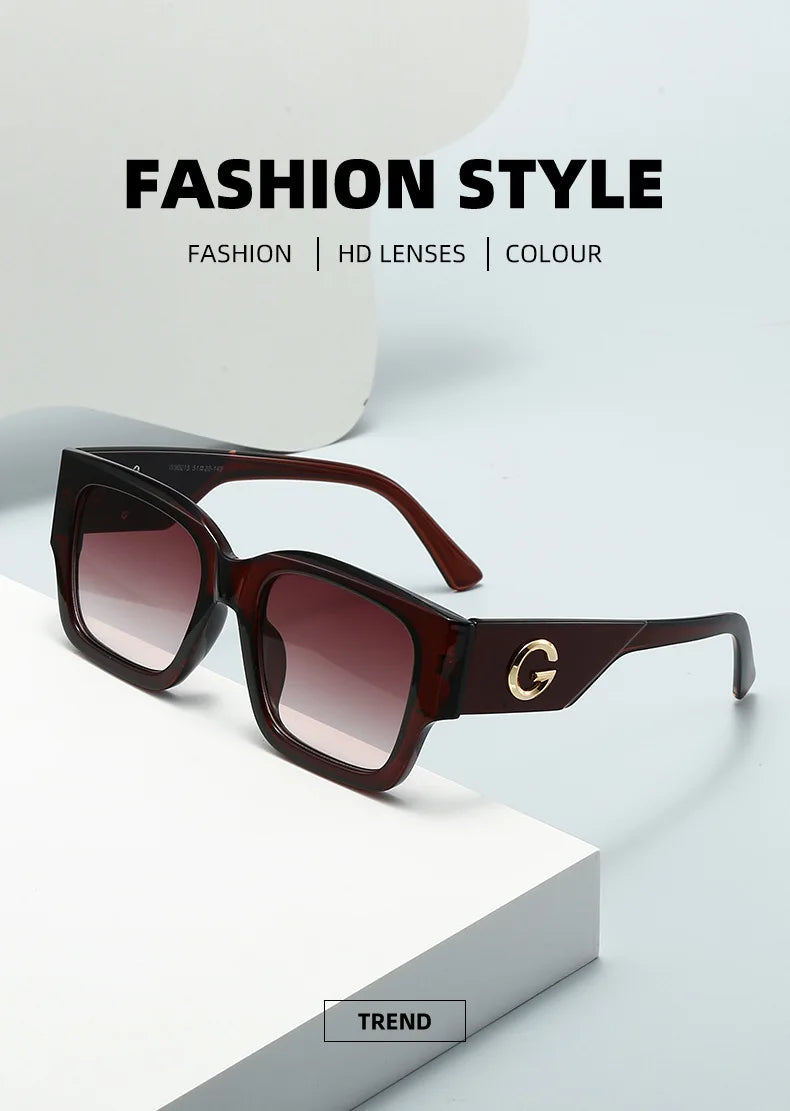 Luxusní sluneční brýle značky G Fashion pro ženy a muže – stylové čtvercové designové brýle v evropském a americkém stylu, unisexové brýle, UV400