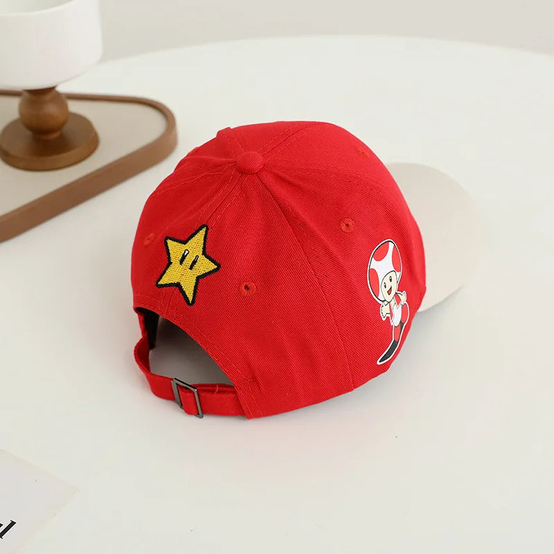 Yoshi Bowser Luigi Super Mushroomi Duckbill Cap Baseball Cap Cartoon Patterned Mesh Cap Summer-appropriate hats for kids Trendy