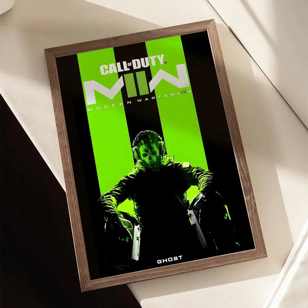 Call of D-DUTY Game Poster Stickers Painting Self-Adhesive Mural HD Wall Decals for Bedroom Living Room Home Decor Gift