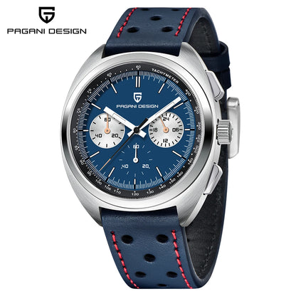 PAGANI DESIGN 2026 Retro Luxury Men's Quartz Watches Sports Chronograph VK63 Watch For Men AR Sapphire Waterproof Leather Clock