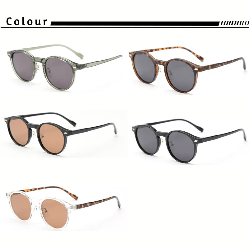 HBK Fashion polarizované sluneční brýle pro muže, kulatý rám TR90, módní sluneční brýle pro ženy, na řízení, sportovní, UV400, Lunette De Soleil Homme