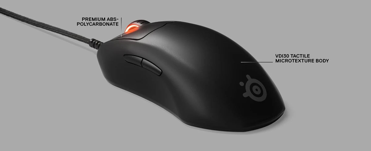SteelSeries Prime Wired Esports Gaming Mouse 18000 DPI TrueMove Pro Optical Sensor, Magnetic Optical Switches, Ultra-Lightweight RGB Gaming Mouse