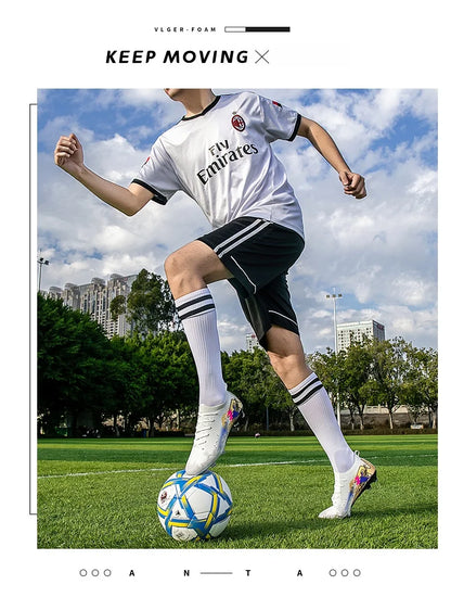 Chaussures de football pour homme, gazon, ultralégères, sportives et confortables, pour adulte, antidérapantes, crampons d'extérieur, sport, futsal, entraînement, match