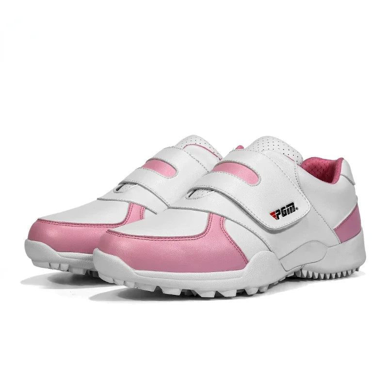 PGM Children Girls Boys Golf Shoes Anti-skid Leather Outdoor Kids Sneakers Sports Shoes XZ054