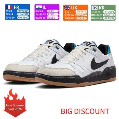 Nike Ful Force Low-Top-Skateschuhe für Herren, Schwarz/Weiß/Blau, HJ7262-100