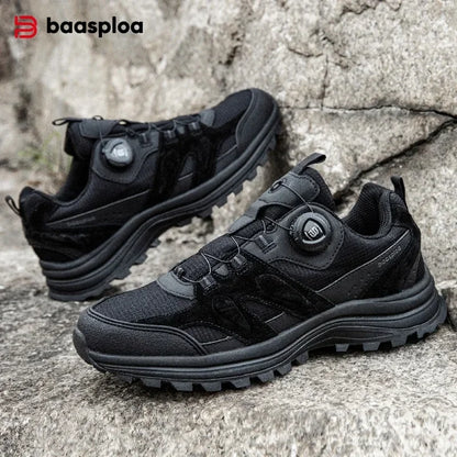 Baasploa Men's Hiking Shoes Non-Slip Wear-Resistant Outdoor Climbing Walking Shoes Comfort Inner Cotton Outdoor Sneakers