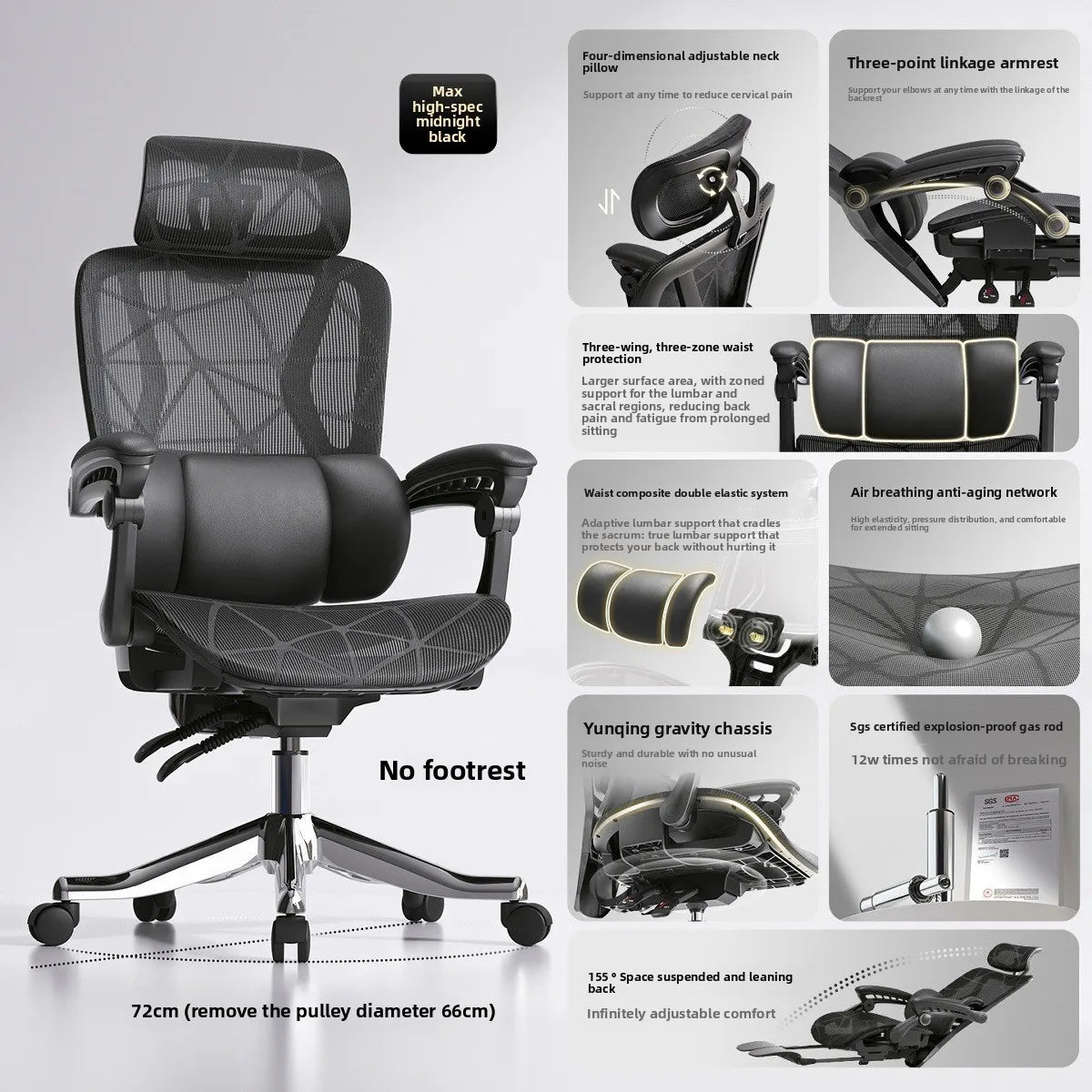 UVR Gaming Computer Chair Ergonomic Office Chair with Reclining Backrest, Adjustable Height, Comfortable Mesh Executive Swivel Chair for Home & Work