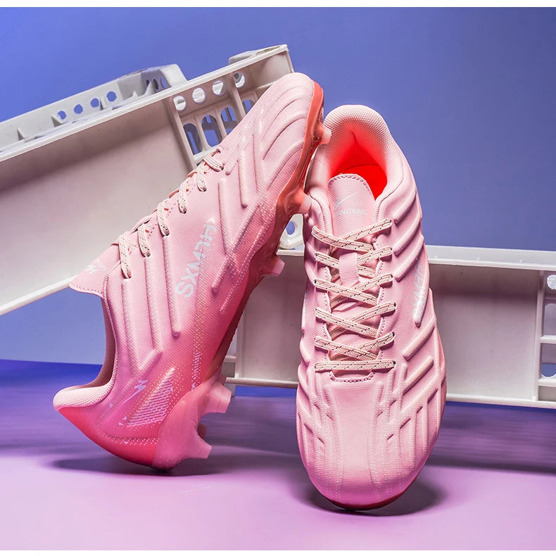 Chaussures de football Double Star Adult Youth AG : crampons antidérapants et résistants pour gazon artificiel et naturel, pour l'entraînement et les matchs, hommes et femmes