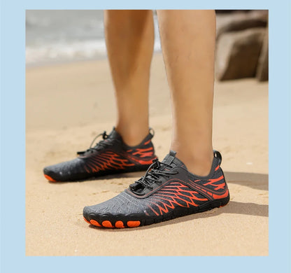 Men's Water Shoes and Women's Beach Barefoot Aqua Shoes, Quick-Dry Swimming, Wading Sports Sneakers for Upstream Boating, Fishing, Surfing