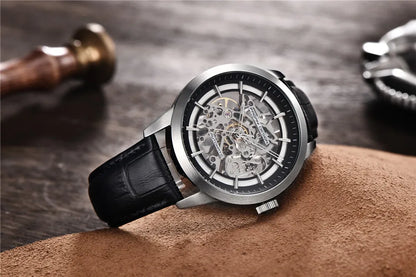 PAGANI DESIGN 2026 New Skeleton Men's Mechanical Watches Top Luxury Automatic Watch Men Blue Leather Waterproof Wrist watch Men