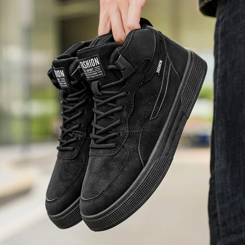 Breathable men's casual shoes, skate shoes, mid-top men's shoes, breathable and versatile sports shoes, suitable for wearing all