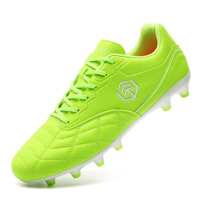 Chuteiras de futebol para homem com pitões longos, para exterior e treino, tamanhos grandes, preto e branco, para adolescentes