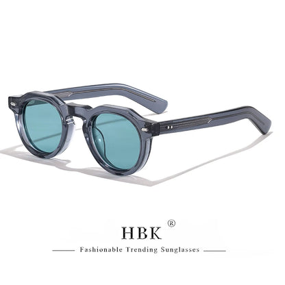 HBK Vintage – jednoduché kulaté pánské sluneční brýle s malým rámem, vysoce kvalitní acetátový rám, sluneční brýle pro ženy, na večírky, na cestování i do přírody