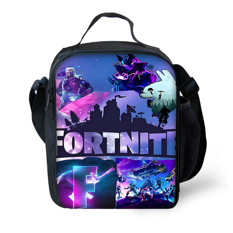 Child School Backpack with Lunch Bags, Pencil Bags, Hot Game Design-F-FortniteS School Bags for Boys Girls Best Gift