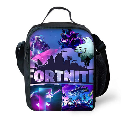 Child School Backpack with Lunch Bags, Pencil Bags, Hot Game Design-F-FortniteS School Bags for Boys Girls Best Gift