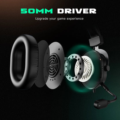 Auriculares gaming RGB FIFINE con micrófono – Auriculares USB circumaurales con cable, sonido envolvente 7.1, para PC, PS4 y PS5, con modos EQ y aislamiento de ruido