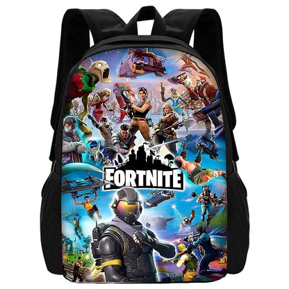 Mochila Escolar Infantil com Mala de Ombro e Estojos para Lápis, Malas Escolares com Design Hot Game-F-FortniteS para Rapazes e Raparigas, Melhor Presente