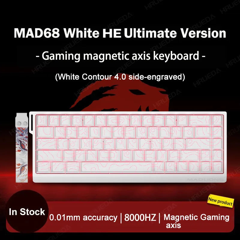 MADLIONS Mad 60he Mad60HE Mad 68HE mechanische Tastatur mit Magnetschaltern, kabelgebunden, Hot-Swap, 8K-Polling-Rate, personalisierte Gaming-Tastatur