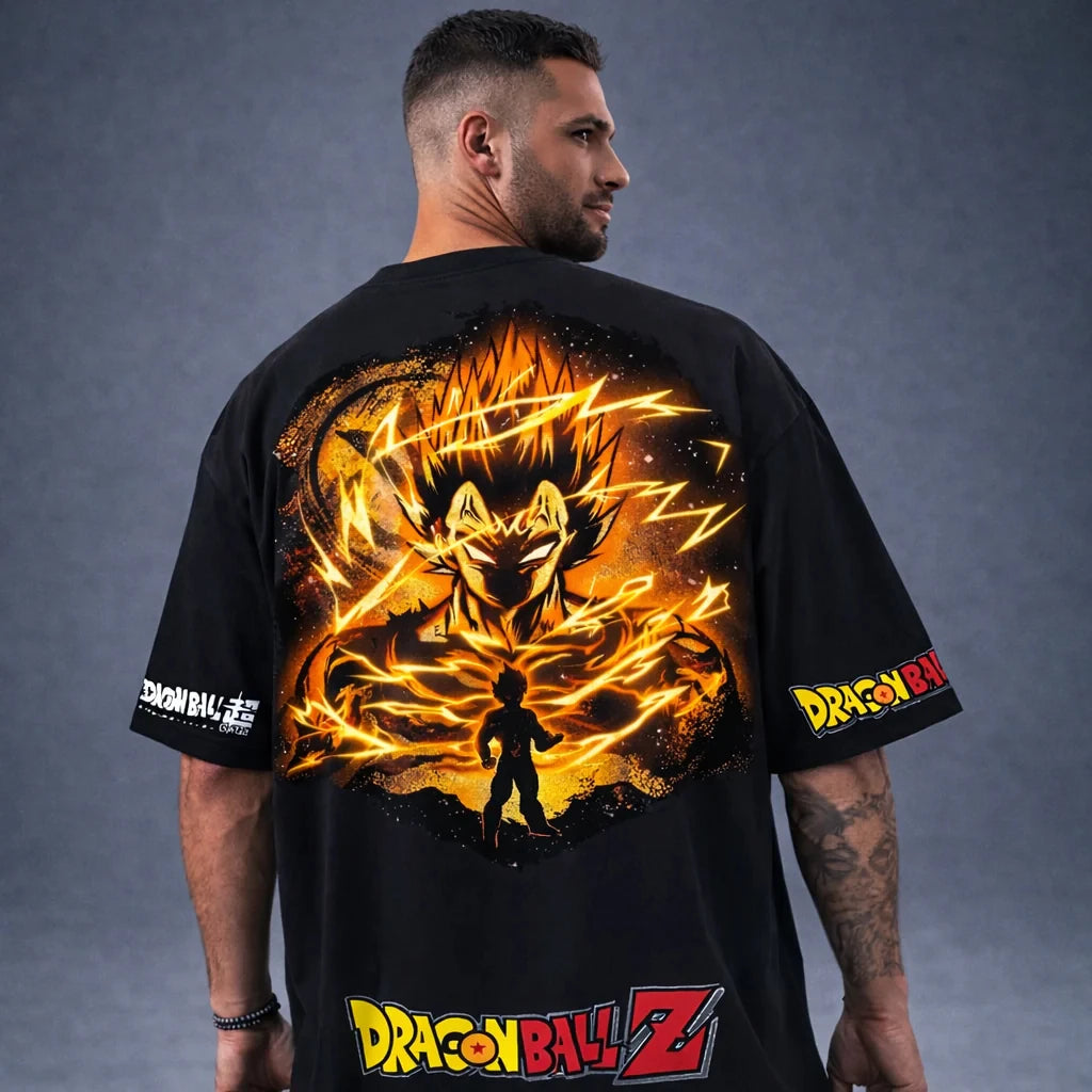 2026 Summer Dragon Ball Series Oversized T-shirt  100_ Cotton High Quality  Unisex Retro Casual & Breathable for Adults & Kids