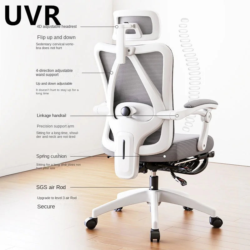 UVR Mesh Office Chair Ergonomic Adjustable Swivel Chair with Armrests, Comfortable Computer Gaming Chair, Breathable Backrest Desk Chair for Home & Office