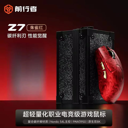 EWEADN Z7 Carbon Fiber vezeték nélküli egér Paw3950 Dual 8k, könnyű, közepes méretű, ergonomikus e-sport gaming egér FPS-hez, PC-kiegészítő