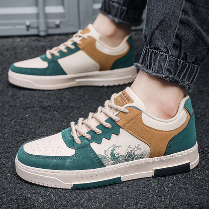 Nieuwe heren casual schoenen voor de herfst, ademende platte schoenen voor buiten, modieuze veterschoenen, comfortabele trendy sportschoenen voor heren, Zapatillas