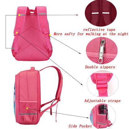 Mochila Fortnite Cartoon vermelha de 16" unissexo com fecho duplo, grande capacidade, mochila escolar para crianças, meninos e meninas dos 5 aos 8 anos