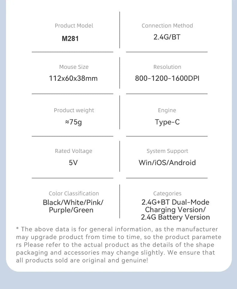 Bluetooth 5.4 Mouse 2.4G Wireless Mouse Dual Mode Silent Mouse Rechargeable Gaming Mouse for PC Computer Laptop Macbook