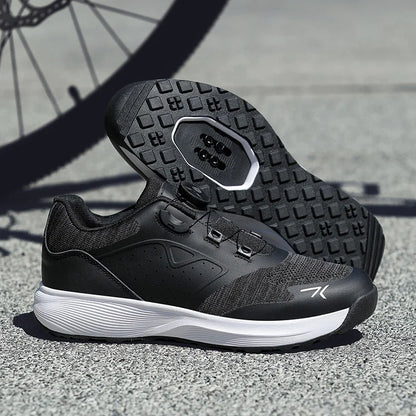 Cycling Shoes Men Cleats Shoes Flat Pedal MTB Bicycle Shoes Speed Cycling Sneakers Indoor Mountain Bike Shoes Racing Lock SPD Shoes